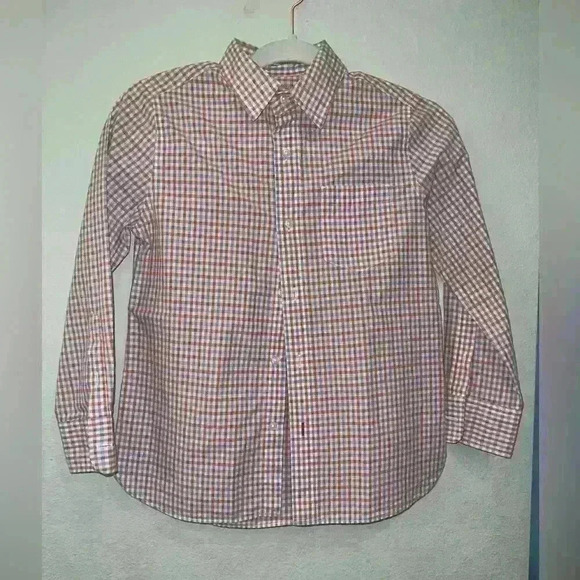 Crewcuts Other - Crewcuts Boys Button Down Shirt Size 8 Orange & Blue Gingham